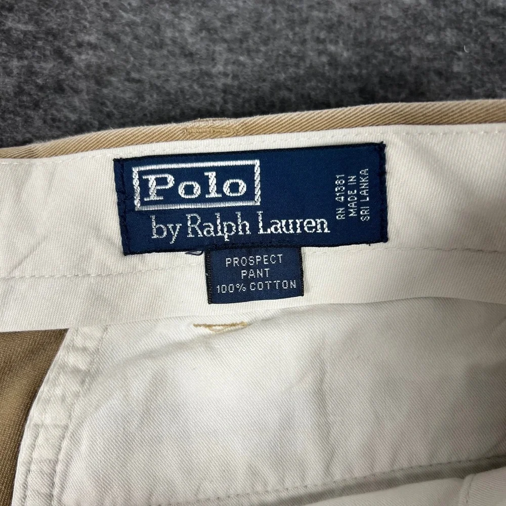 Vintage Polo Ralph Lauren Prospect Pant Mens 36x30 Tan Chino